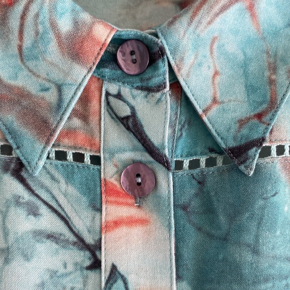 Soft Surroundings Blue and Pink Maxi Dress - Picture 5 of 9